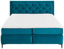 BOXSPRINGBETT 180/200 cm  in Türkis  - Türkis/Schwarz, KONVENTIONELL, Textil/Metall (180/200cm) - Carryhome