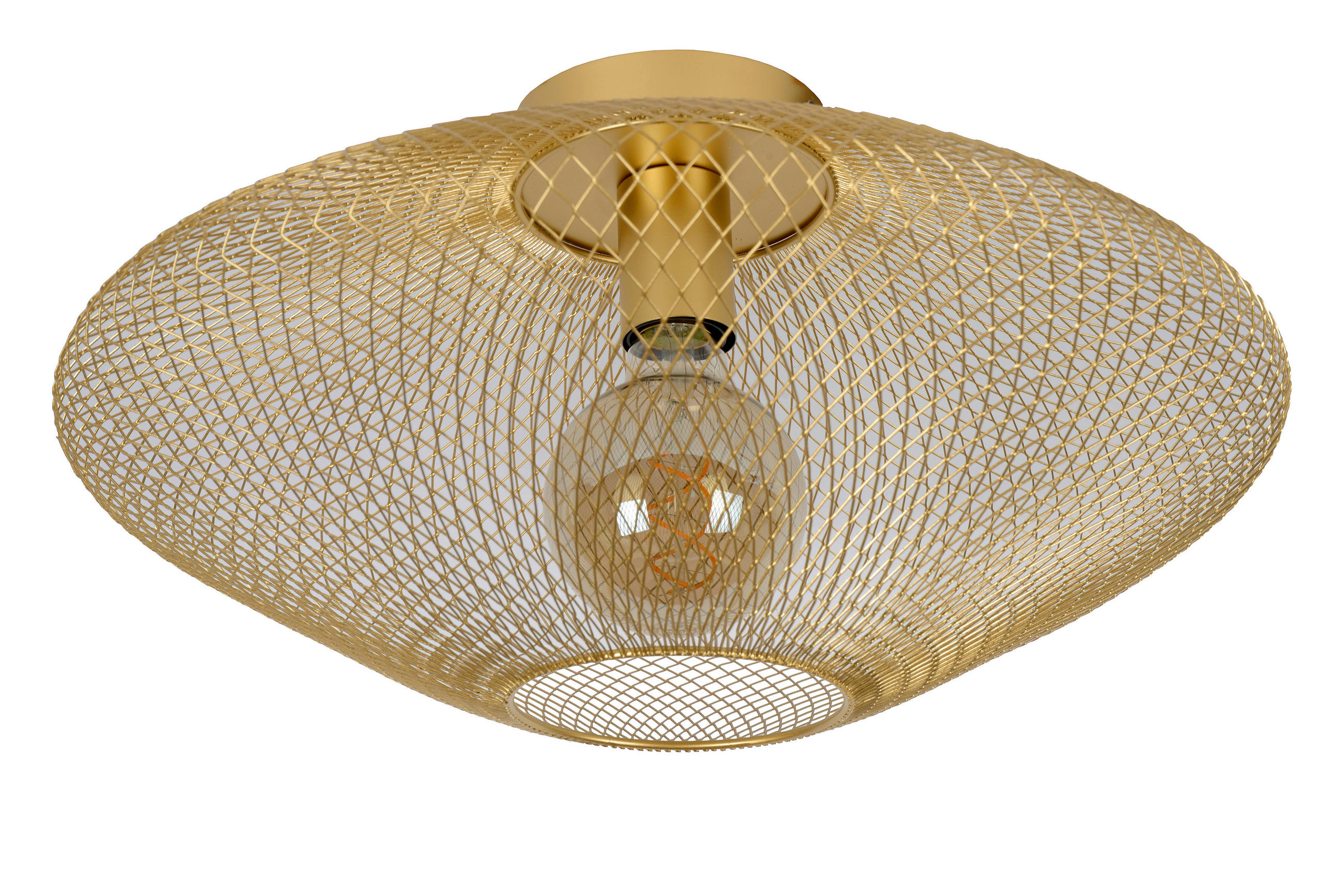 DECKENLEUCHTE MESH 45/24 cm   - Messingfarben, KONVENTIONELL, Metall (45/24cm) - Lucide