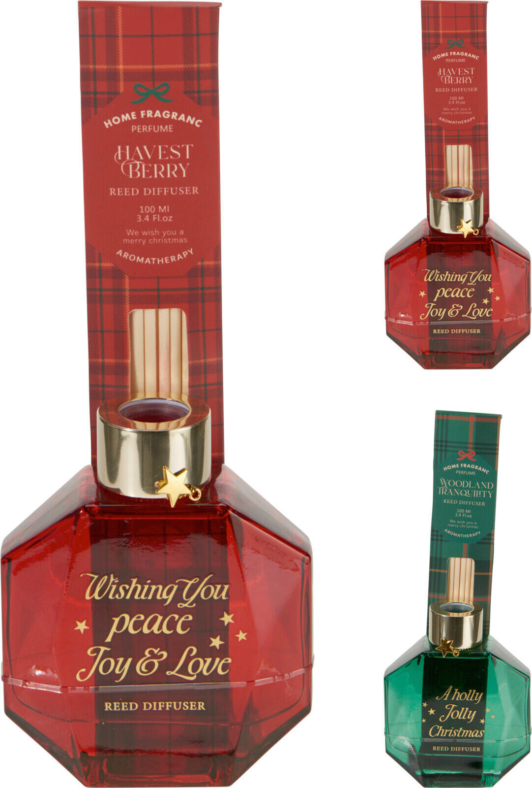DIFFÚZOR   - piros/zöld, Basics, természetes anyagok (100ml)