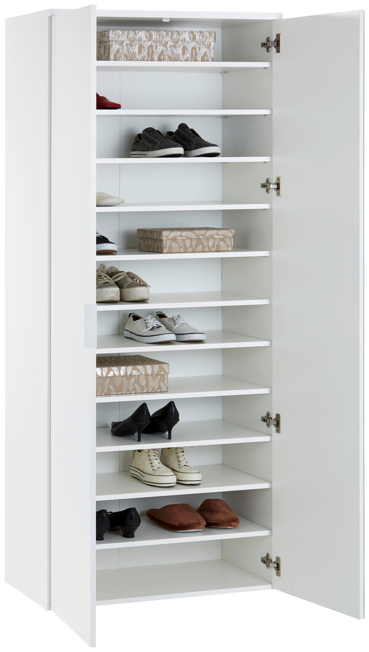 OMARA ZA ČEVLJE bela - bela/barve aluminija, Moderno, kovina/leseni material (80/190/38cm) - Carryhome