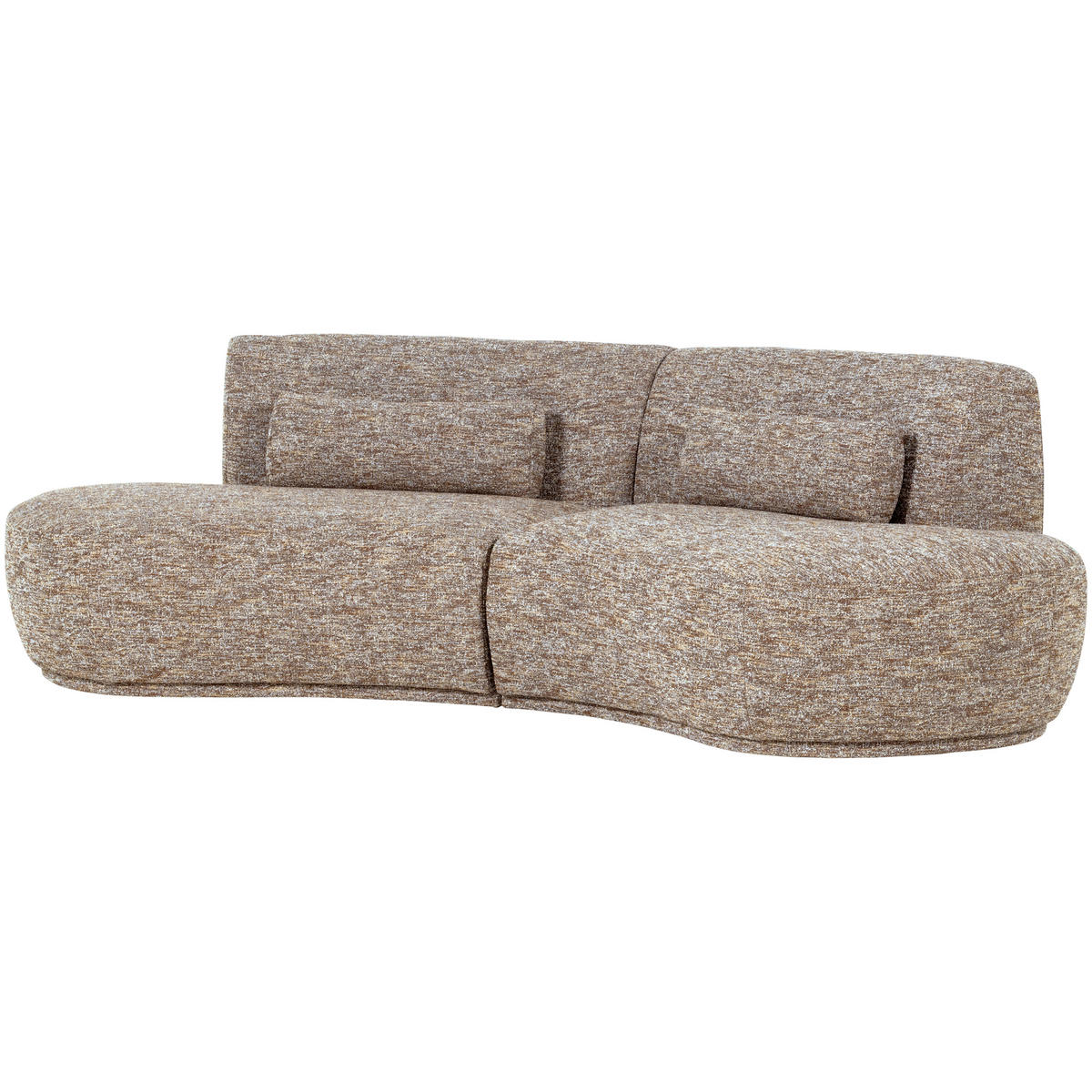 BIGSOFA Batavier in Webstoff Hellbraun  - Hellbraun, Design, Textil (254/74/122cm) - Livetastic