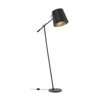 STOJACIA LAMPA, 30/153/80 cm  - čierna, Basics, kov/textil (30/153/80cm)