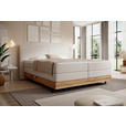 BOXSPRINGBETT 180/200 cm  in Creme  - Creme/Schwarz, Natur, Holz/Textil (180/200cm) - Valnatura