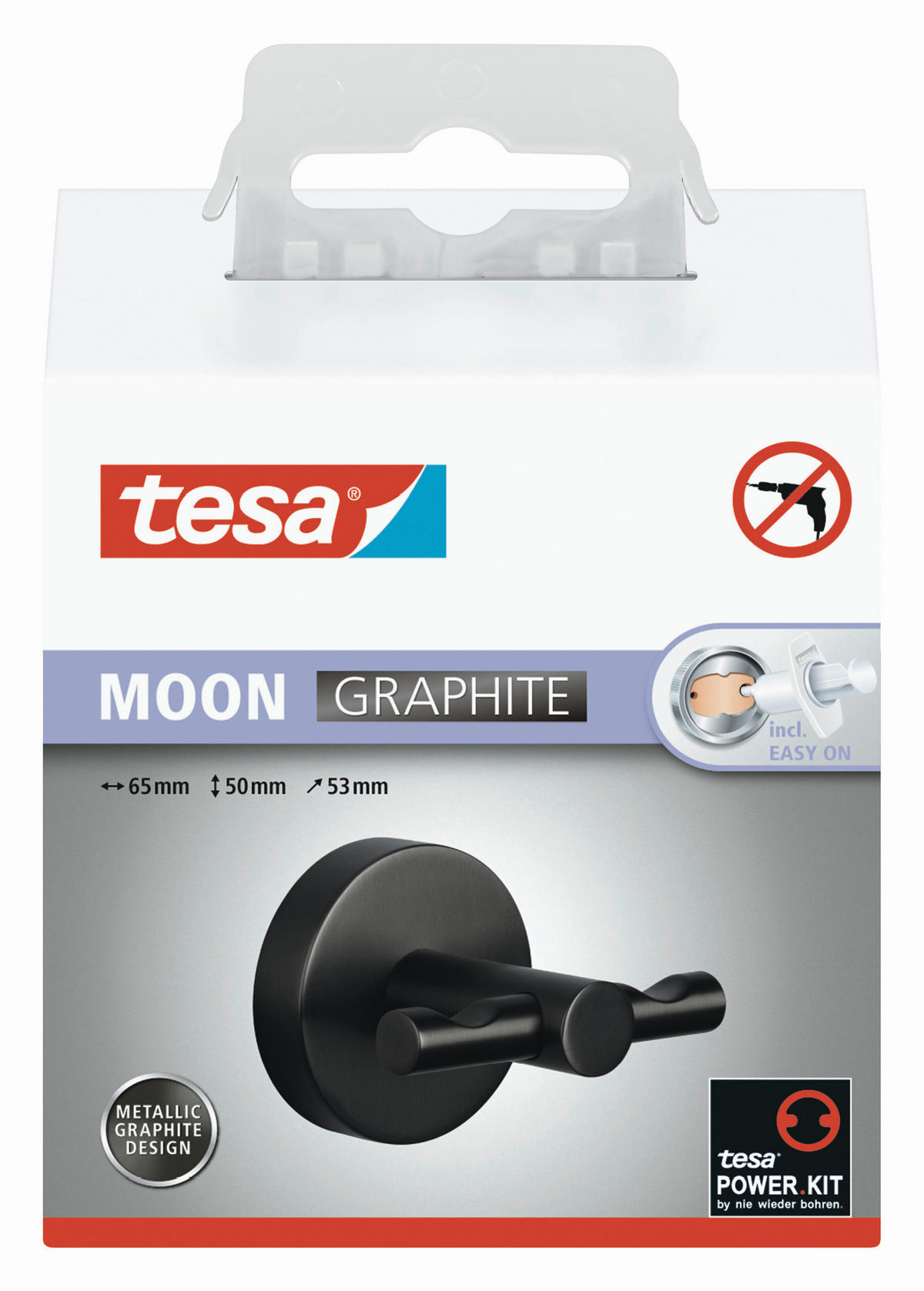 GARDEROBENHAKEN  in Anthrazit  - Anthrazit, Basics, Metall (6,5/5/5,3cm) - Tesa