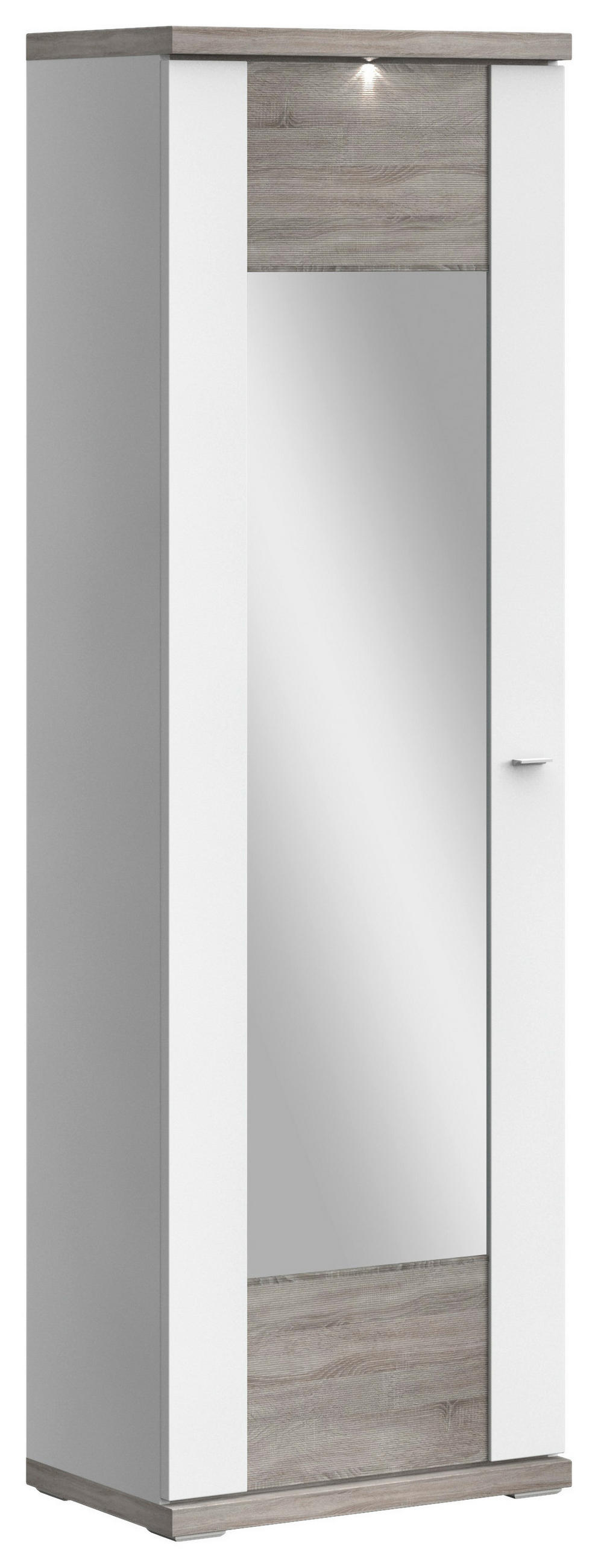 GARDEROBENSCHRANK  in 65/206,6/41,6 cm  - Chromfarben/Eichefarben, Design, Holzwerkstoff/Metall (65/206,6/41,6cm) - Xora
