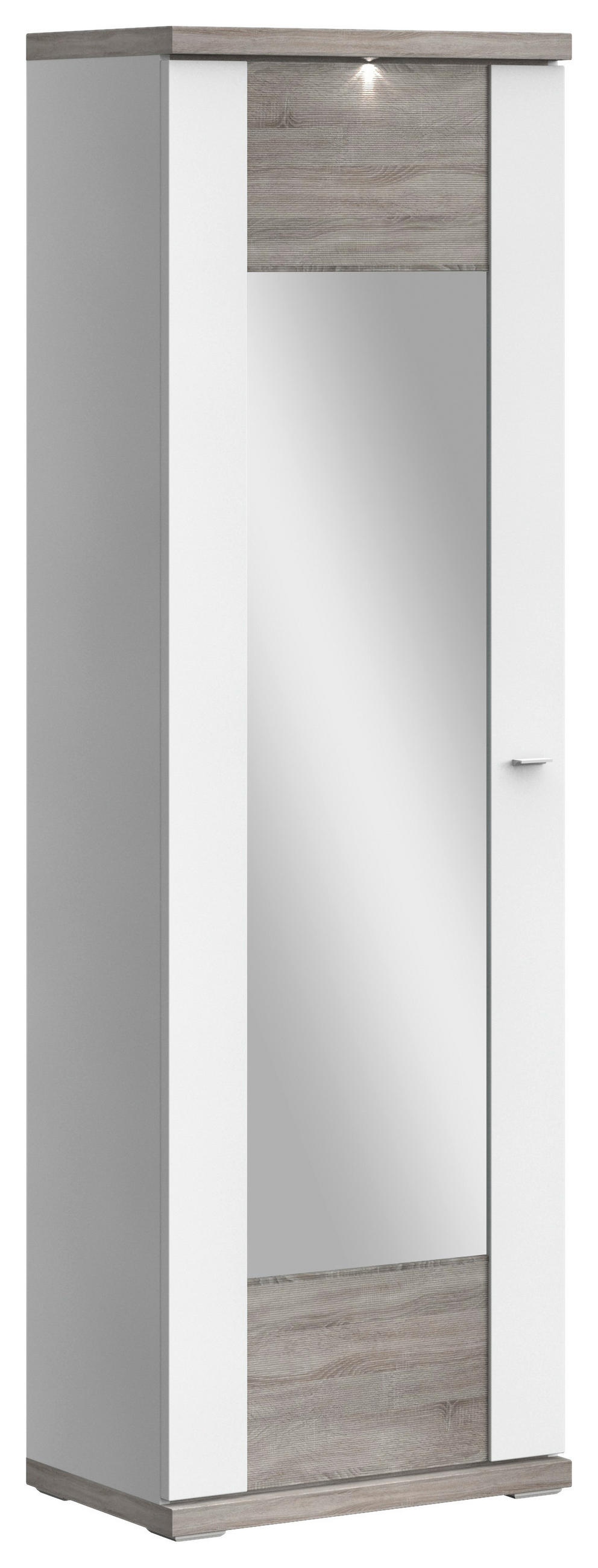 GARDEROBENSCHRANK  in 65/206,6/41,6 cm  - Chromfarben/Eichefarben, Design, Holzwerkstoff/Metall (65/206,6/41,6cm) - Xora