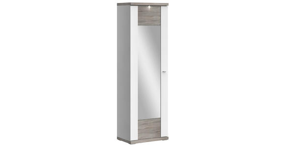 GARDEROBENSCHRANK  in 65/206,6/41,6 cm  - Chromfarben/Eichefarben, Design, Holzwerkstoff/Metall (65/206,6/41,6cm) - Xora