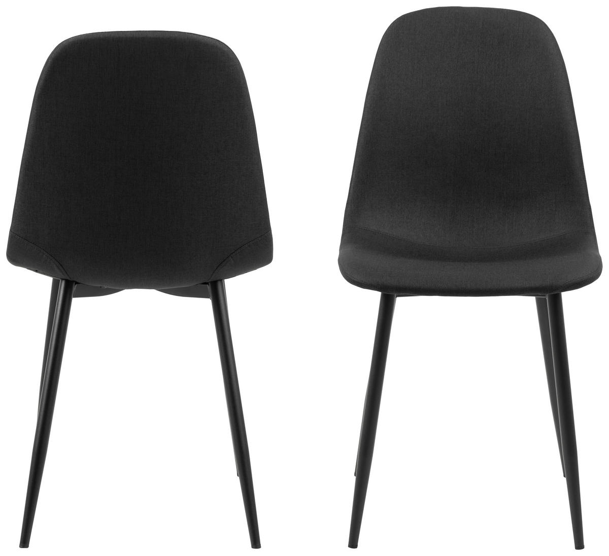 STUHL Webstoff Schwarz  - Schwarz, Trend, Textil/Metall (44/86/54cm)