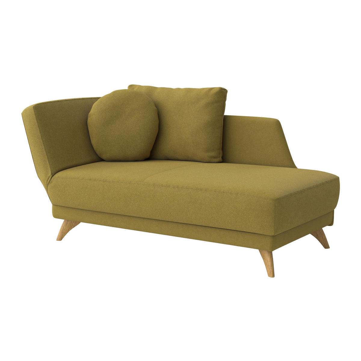 RÉCAMIERE in Flachgewebe Grün  - Eichefarben/Grün, Modern, Holz/Textil (205/74/94cm) - Bali