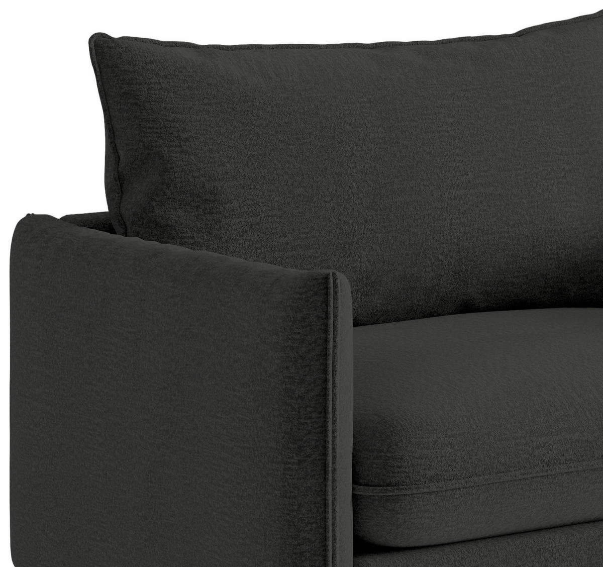 SITZGARNITUR Flachgewebe Dunkelgrau  - Dunkelgrau/Schwarz, Design, Textil (215/85/92cm) - Livetastic