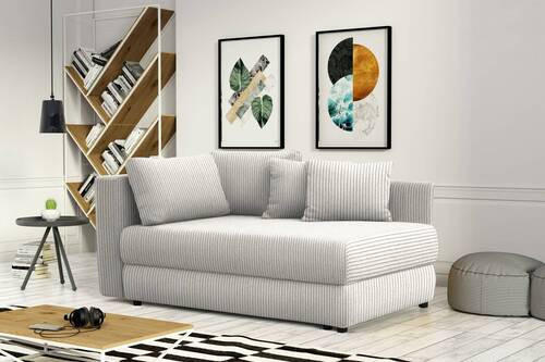 RÉCAMIERE Weiß Cord  - Schwarz/Weiß, Design, Kunststoff/Textil (171/71-88/93cm) - Cantus