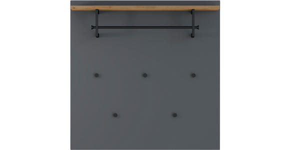 GARDEROBENPANEEL in 88/88/29 cm - Eichefarben/Anthrazit, Design, Holzwerkstoff/Metall (88/88/29cm) - Dieter Knoll