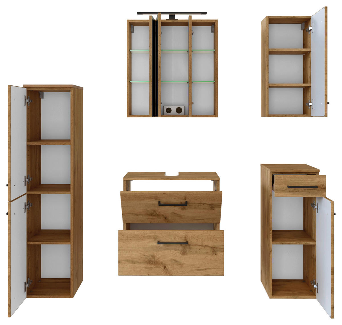 BADEZIMMER  in 120 cm  - Eichefarben, MODERN, Holzwerkstoff (120cm) - Held