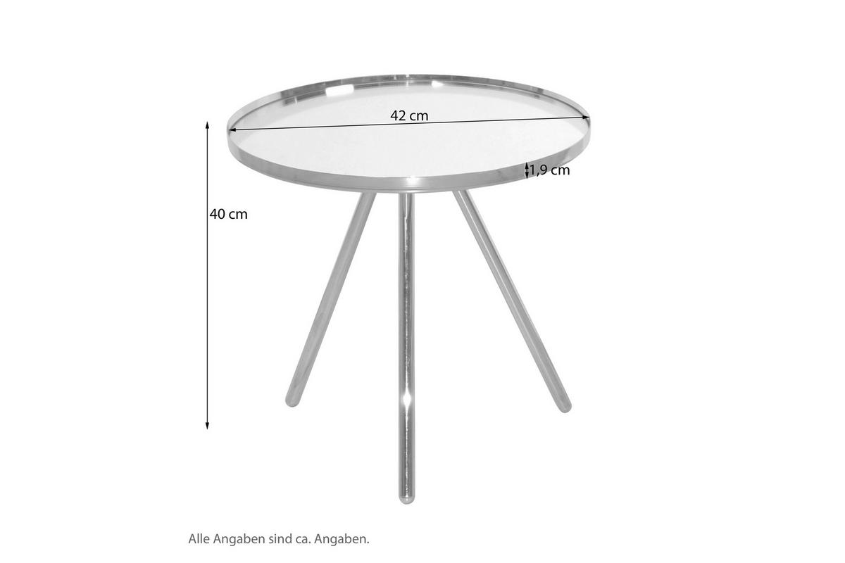 BEISTELLTISCH 42/42/40 cm Messingfarben rund  - Messingfarben, Design, Glas/Metall (42/42/40cm) - MID.YOU