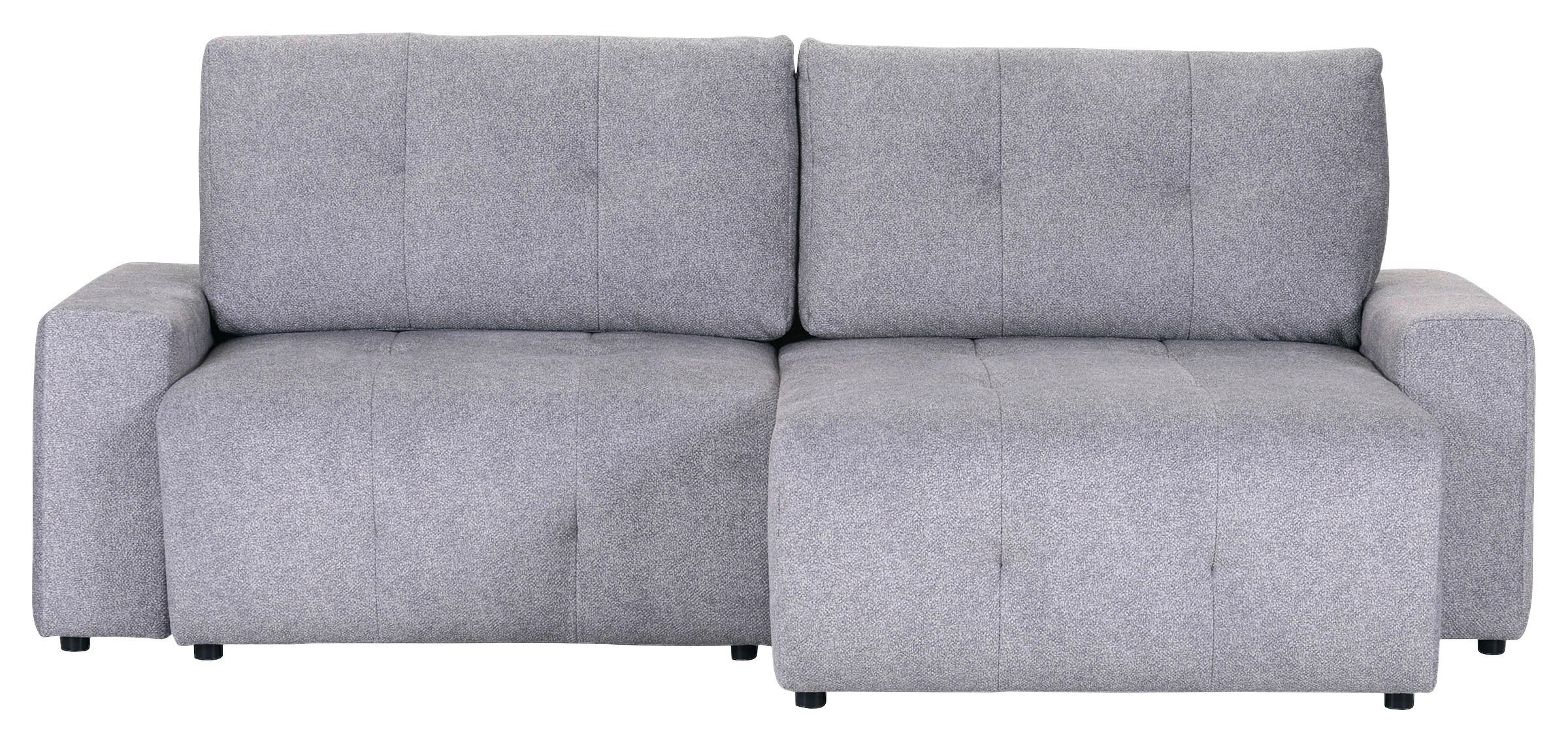 ECKSOFA in Velours Grau  - Schwarz/Grau, KONVENTIONELL, Kunststoff/Textil (247/156cm) - Carryhome