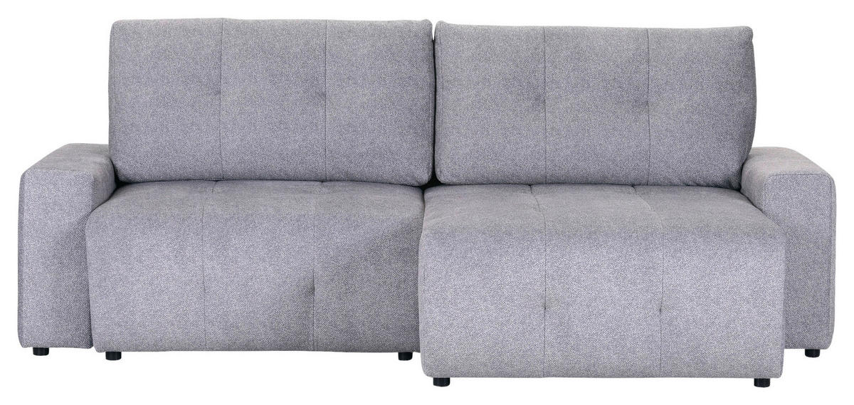 ECKSOFA in Velours Grau  - Schwarz/Grau, Konventionell, Kunststoff/Textil (247/156cm) - Carryhome