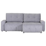 ECKSOFA in Velours Grau  - Schwarz/Grau, KONVENTIONELL, Kunststoff/Textil (247/156cm) - Carryhome