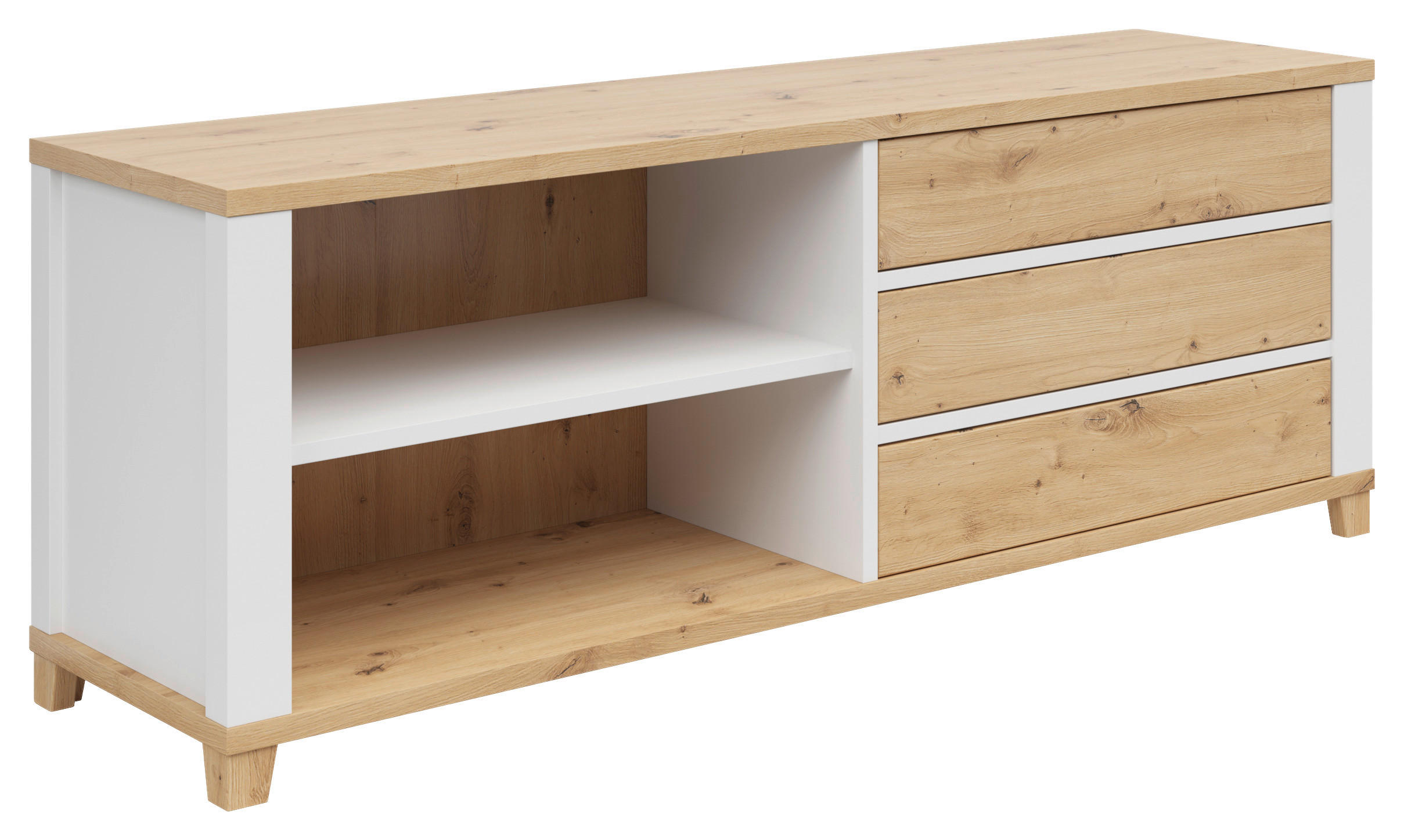 LOWBOARD  in 174/65/48 cm  - Weiß/Eiche Artisan, KONVENTIONELL, Holzwerkstoff/Kunststoff (174/65/48cm) - Hom`in