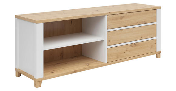 LOWBOARD in 174/65/48 cm - Weiß/Eiche Artisan, KONVENTIONELL, Holzwerkstoff/Kunststoff (174/65/48cm) - Hom`in