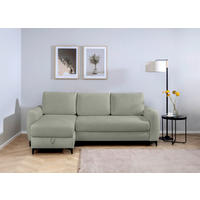 ECKSOFA Moli Grau  - Schwarz/Grau, Design, Textil/Metall (236/148cm) - MID.YOU