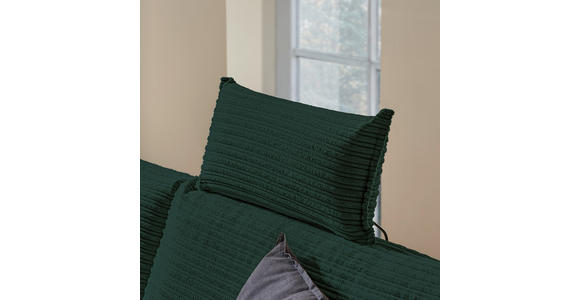 ECKSOFA Dunkelgrün Cord - Dunkelgrün/Schwarz, KONVENTIONELL, Textil/Metall (276/173cm) - Carryhome