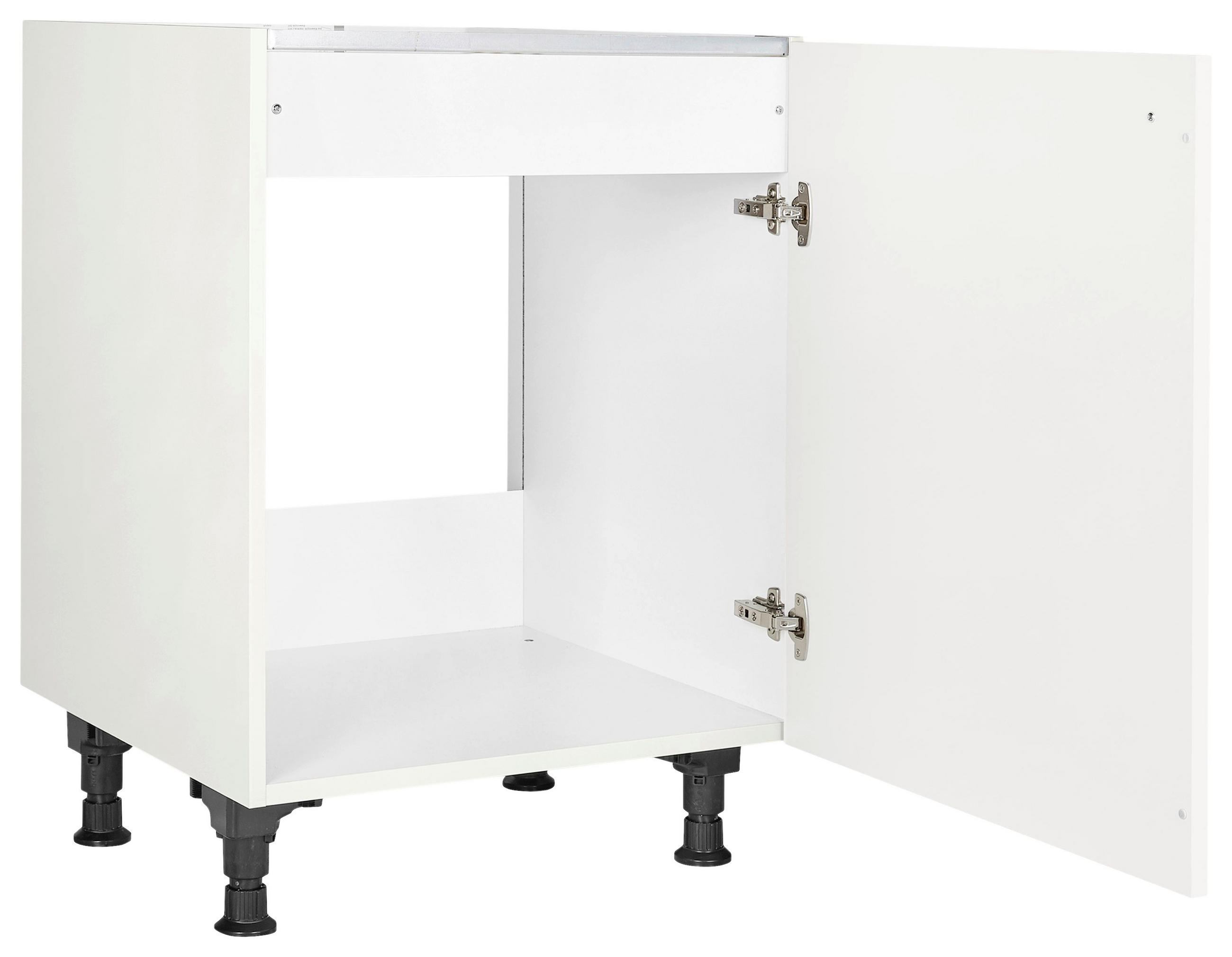 SPÜLENUNTERSCHRANK 60/87/56 cm in Weiß - Schwarz/Weiß, MODERN, Holzwerkstoff/Metall (60/87/56cm) - Nobilia