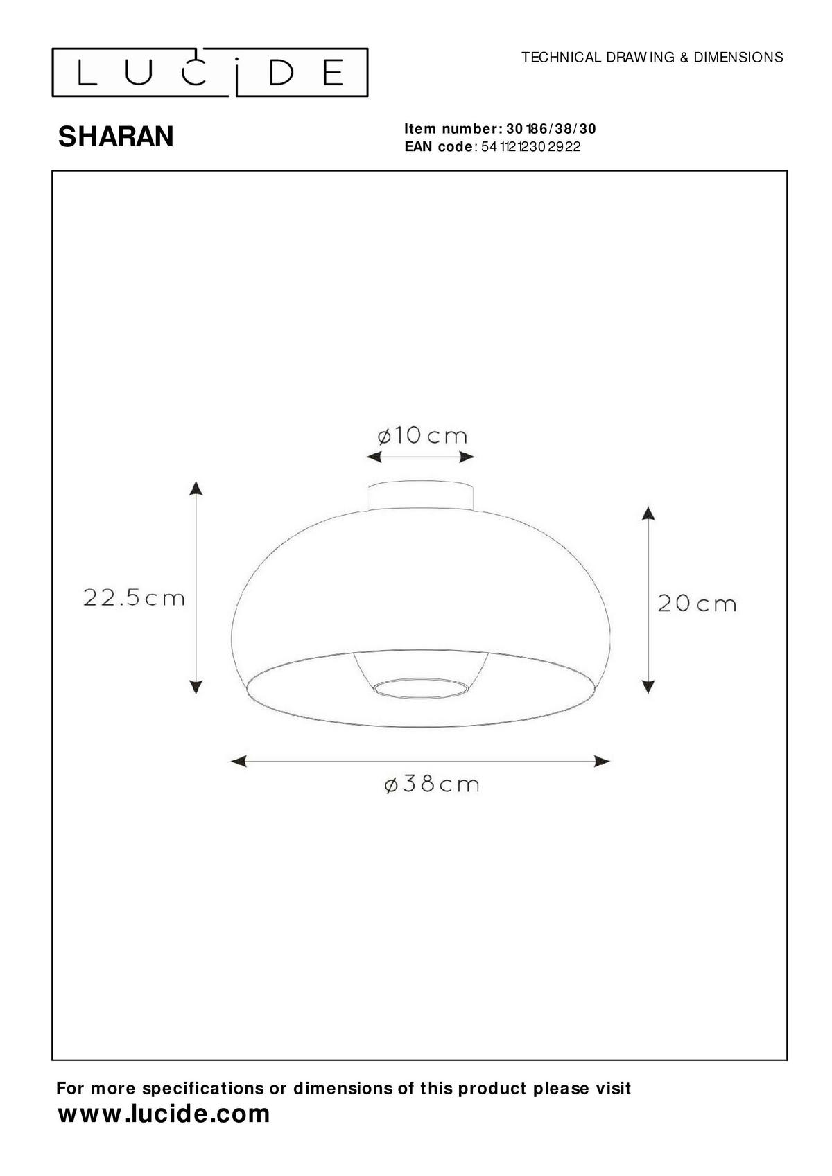 DECKENLEUCHTE    38/38/22.5 cm  - Lifestyle, Metall (38/38/22.5cm) - Lucide