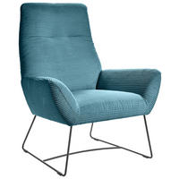 SESSEL Cord Petrol    - Petrol/Schwarz, Design, Textil/Metall (82/102/81cm) - Hom`in