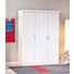 DREHTÜRENSCHRANK 3 -türig Kiefer massiv Weiß - Silberfarben/Weiß, LIFESTYLE, Holz/Kunststoff (140/190/55cm) - Carryhome