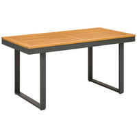 GARTENTISCH Holz, Metall Anthrazit, Naturfarben rechteckig  - Anthrazit/Naturfarben, Design, Holz/Metall (140/68/70cm) - Amatio