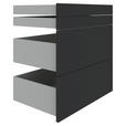 SCHUBLADENSET 90,9/82/46,8 cm Anthrazit  - Anthrazit, KONVENTIONELL, Holzwerkstoff (90,9/82/46,8cm) - Hom`in