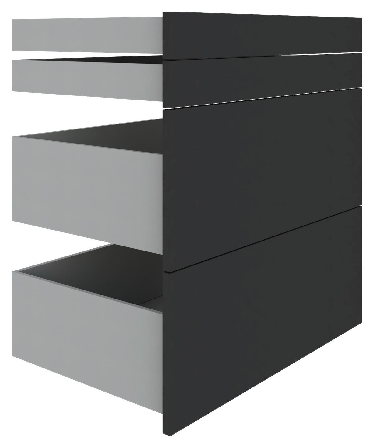 SCHUBLADENSET 90,9/82/46,8 cm   - Anthrazit, Konventionell, Holzwerkstoff (90,9/82/46,8cm) - Hom`in