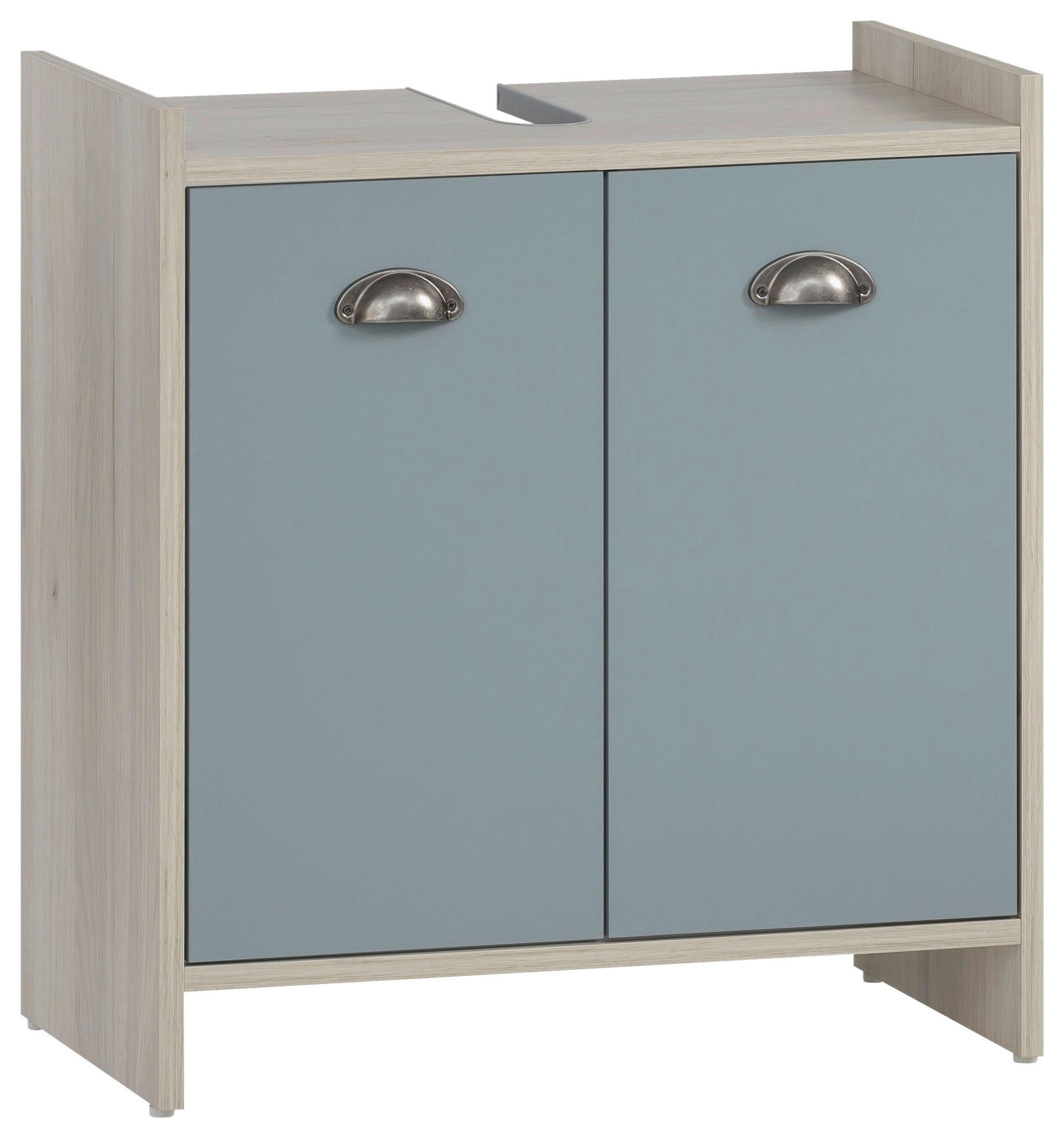WASCHBECKENUNTERSCHRANK 56,9/62,4/33 cm  - Pastellblau/Eichefarben, KONVENTIONELL, Holzwerkstoff/Metall (56,9/62,4/33cm) - Stylife