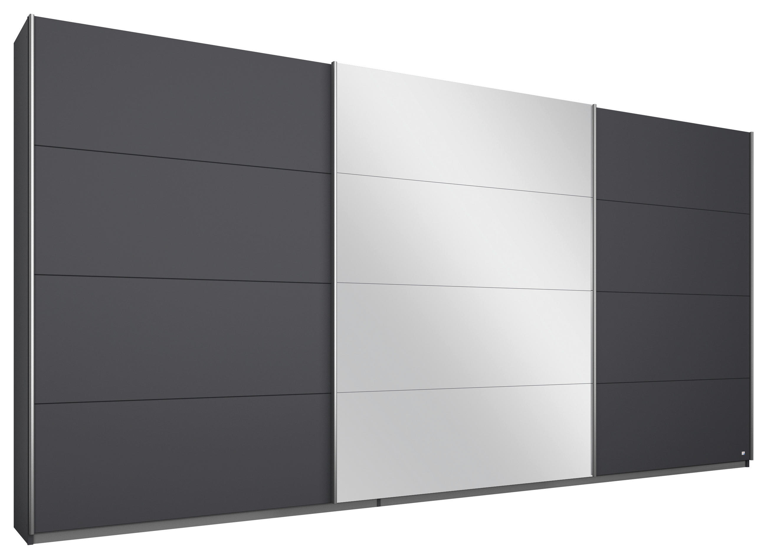 SCHWEBETÜRENSCHRANK 361/210/62 cm 3-türig  - Alufarben/Grau, MODERN, Holzwerkstoff/Metall (361/210/62cm) - Luca Bessoni