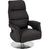 RELAXSESSEL Echtleder Relaxfunktion    - Dunkelbraun, Design, Leder/Metall (71/112/80cm) - Welnova