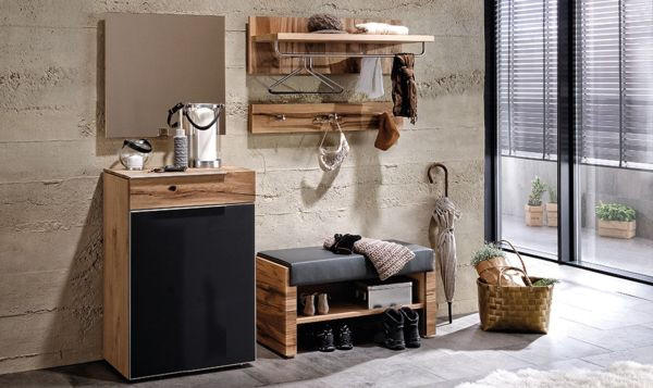 HAKENLEISTE  in Altholz, Eiche furniert, mehrschichtige Massivholzplatte (Tischlerplatte) Eichefarben  - Eichefarben, Design, Holz (96/15,6/5,2cm) - Voglauer