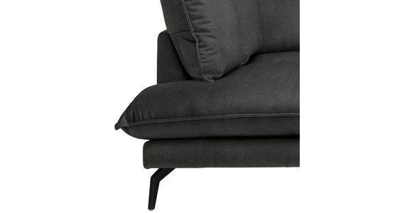 ECKSOFA in Samt Schwarz  - Schwarz, Design, Textil/Metall (200/241cm) - Carryhome