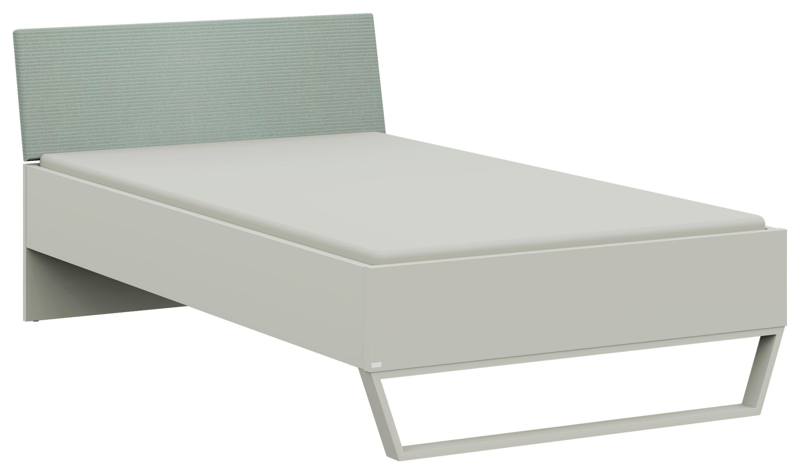 BETT 120/200 cm  in Weiß, Salbeigrün  - Salbeigrün/Weiß, Design, Holzwerkstoff/Textil (120/200cm) - Cantus