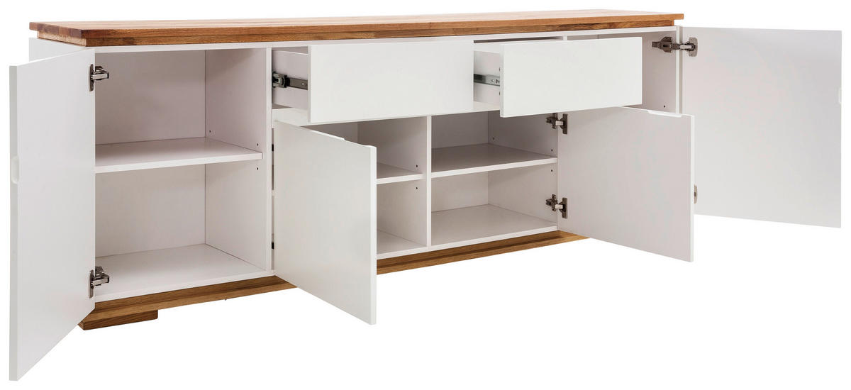 SIDEBOARD Chiaro  in 182/81/40 cm  - Eichefarben/Weiß, Design, Holz/Holzwerkstoff (182/81/40cm)