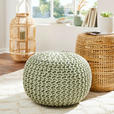 POUF Textilgeflecht Uni Grau 55/55/35 cm  - Grau/Grün, Trend, Textil (55/55/35cm) - Linea Natura