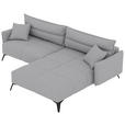 ECKSOFA  in Cord Hellgrau  253/180 cm  - Hellgrau/Schwarz, KONVENTIONELL, Textil/Metall (253/180cm) - Carryhome