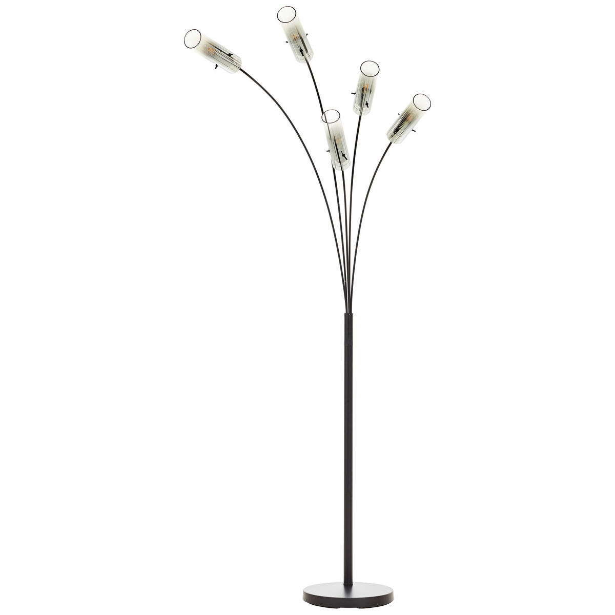 BOGENLEUCHTE - Schwarz/Grau, Design, Glas/Metall (200cm) - Brilliant