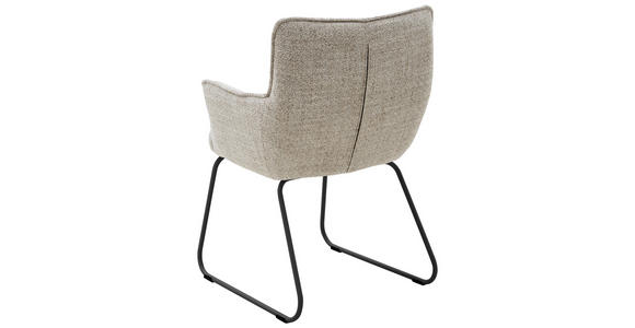 ARMLEHNSTUHL in Flachgewebe - Greige/Anthrazit, Design, Textil/Metall (63/88/65cm) - Valnatura
