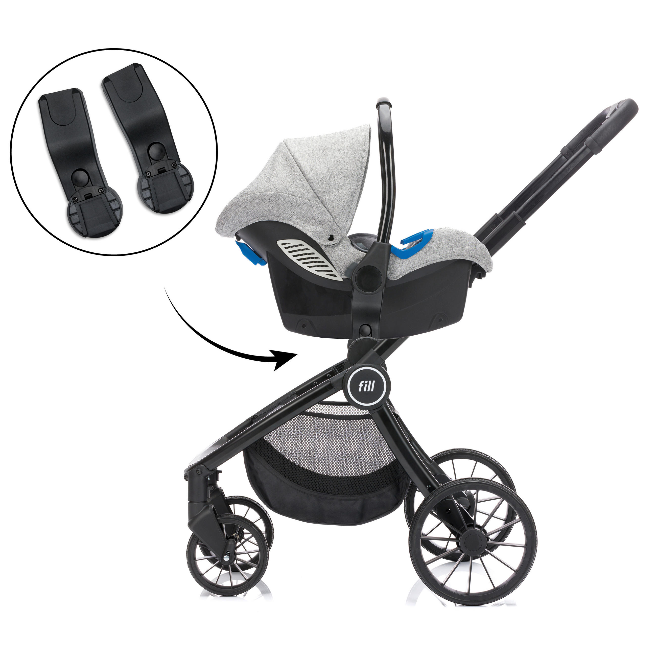 ADAPTER  - Schwarz, Basics, Kunststoff (8/22cm) - Fillikid