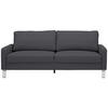 3-SITZER-SOFA in Echtleder Dunkelgrau, Fango  - Chromfarben/Fango, Design, Leder/Metall (204/81/97cm) - Pure Home Lifestyle