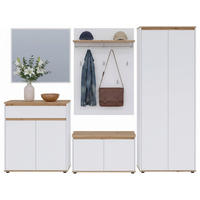 GARDEROBE  in 263,5/193/41,4 cm  - Weiß/Eiche Artisan, MODERN, Holzwerkstoff (263,5/193/41,4cm) - Carryhome
