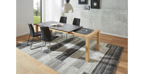 ESSTISCH in Holz, Kunststoff 180(280)/90/75 cm - Eichefarben/Graphitfarben, Design, Holz/Kunststoff (180(280)/90/75cm) - Dieter Knoll