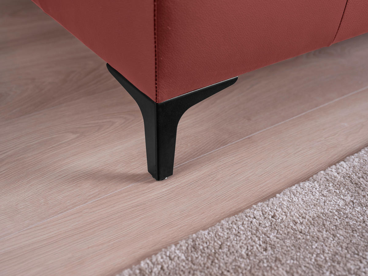 POLSTERBETT gepolstertes Kopfteil, Bettkasten, Lattenroste, Matratzen Rot 180/200 cm  - Rot/Schwarz, KONVENTIONELL, Leder/Holz (180/200cm) - Ada Austria