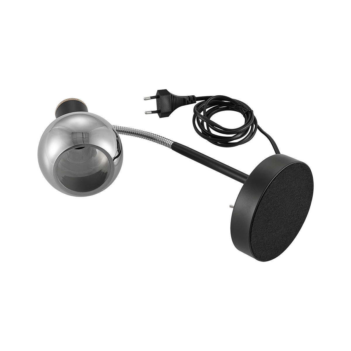 TISCHLEUCHTE 12/38 cm  - Eschefarben/Schwarz, Basics, Glas/Metall (12/38cm) - Novel