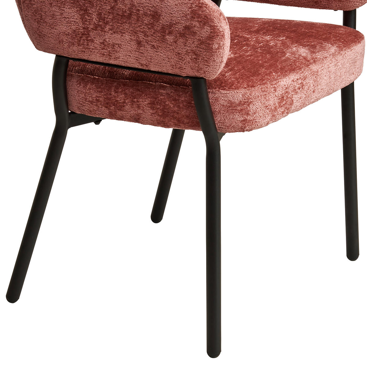 ARMLEHNSTUHL  in Eisen Mikrofaser  - Pink/Schwarz, KONVENTIONELL, Holz/Textil (60/80/62cm) - MID.YOU